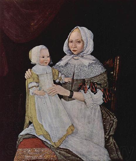 unknow artist Portrat der Mrs. Elisabeth Freake und ihrer Tochter Mary France oil painting art